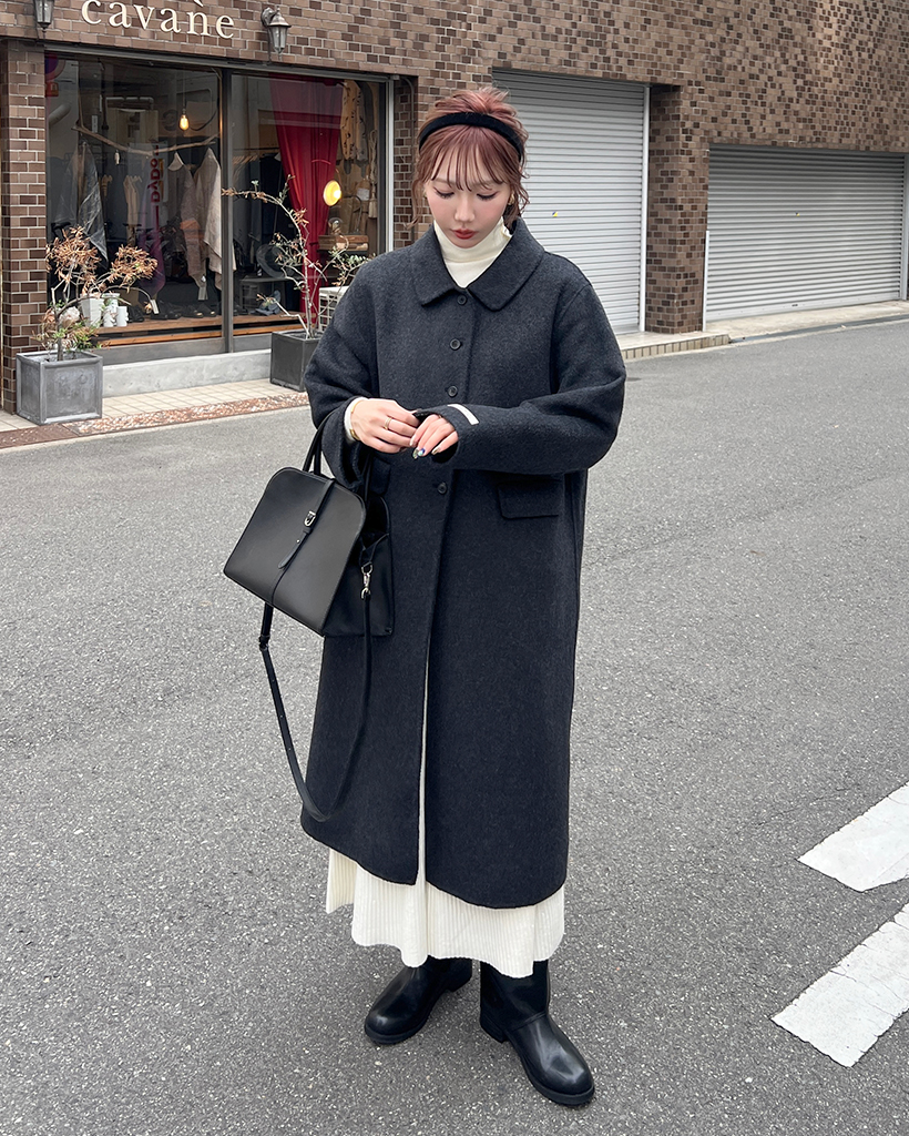 シンプルカラーロングコート | ファッション通販サイト NUGU