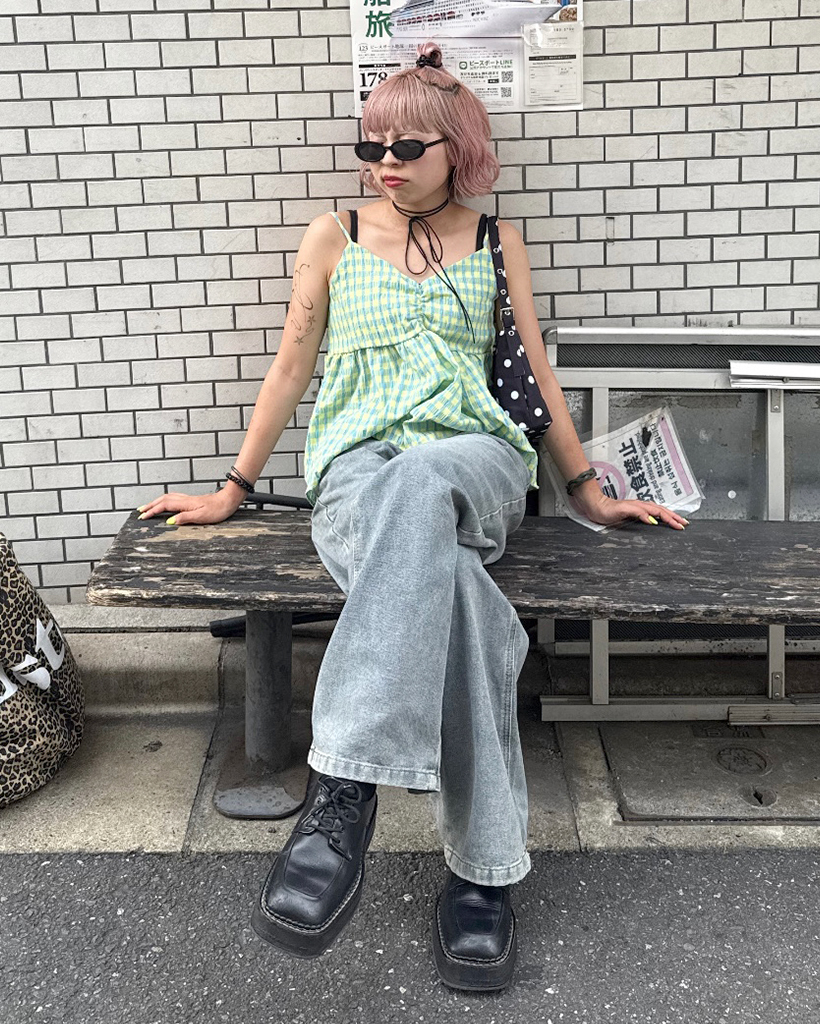 ギンガムチェックビスチェブラウス | ファッション通販サイト NUGU