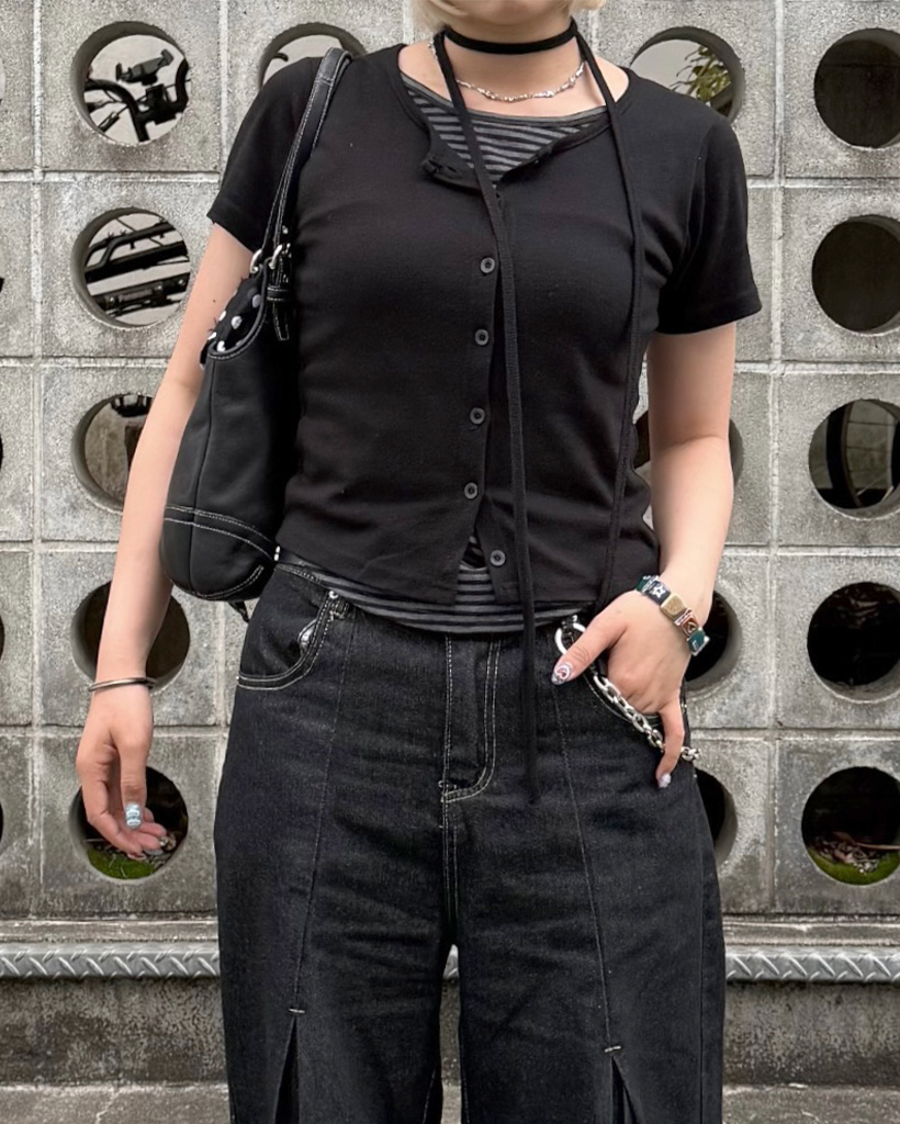 切り替えレイヤードボーダーTシャツ半袖 レイヤード風半袖ボーダーTシャツ | レディースファッション通販