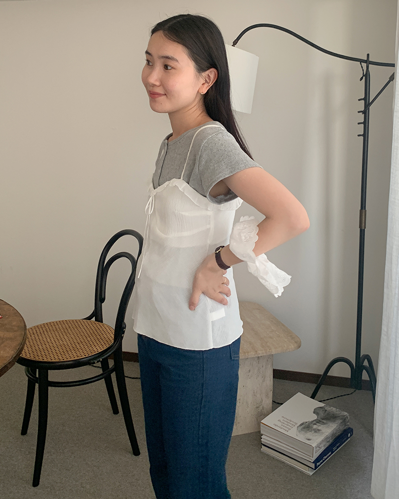 フリルシースルーキャミソール | ファッション通販サイト NUGU