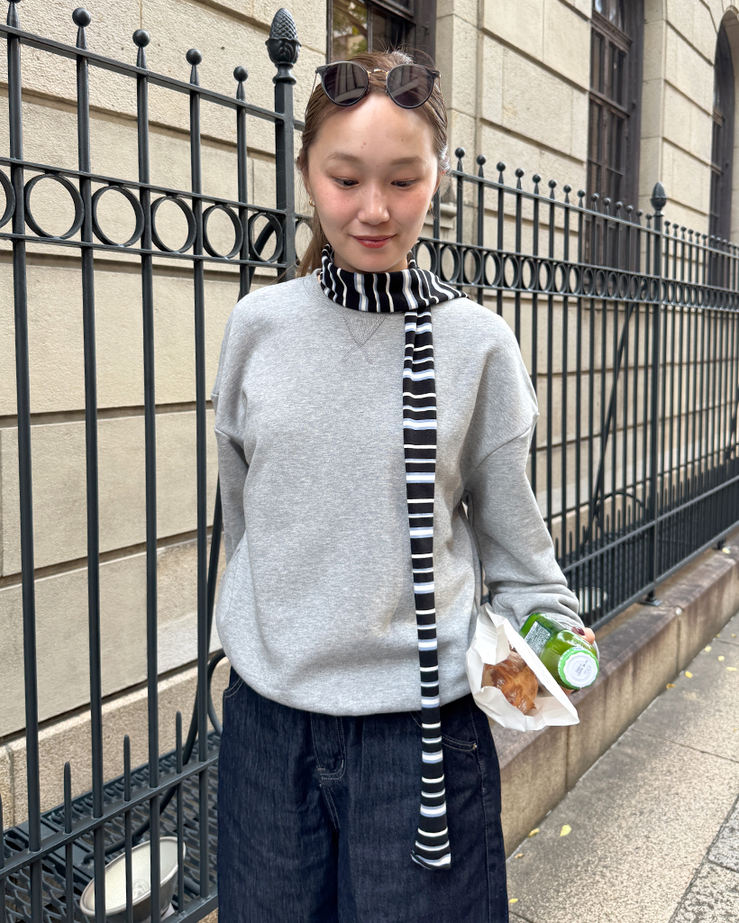 (ORIGINAL) ボーダーストール＆スウェットシャツセット