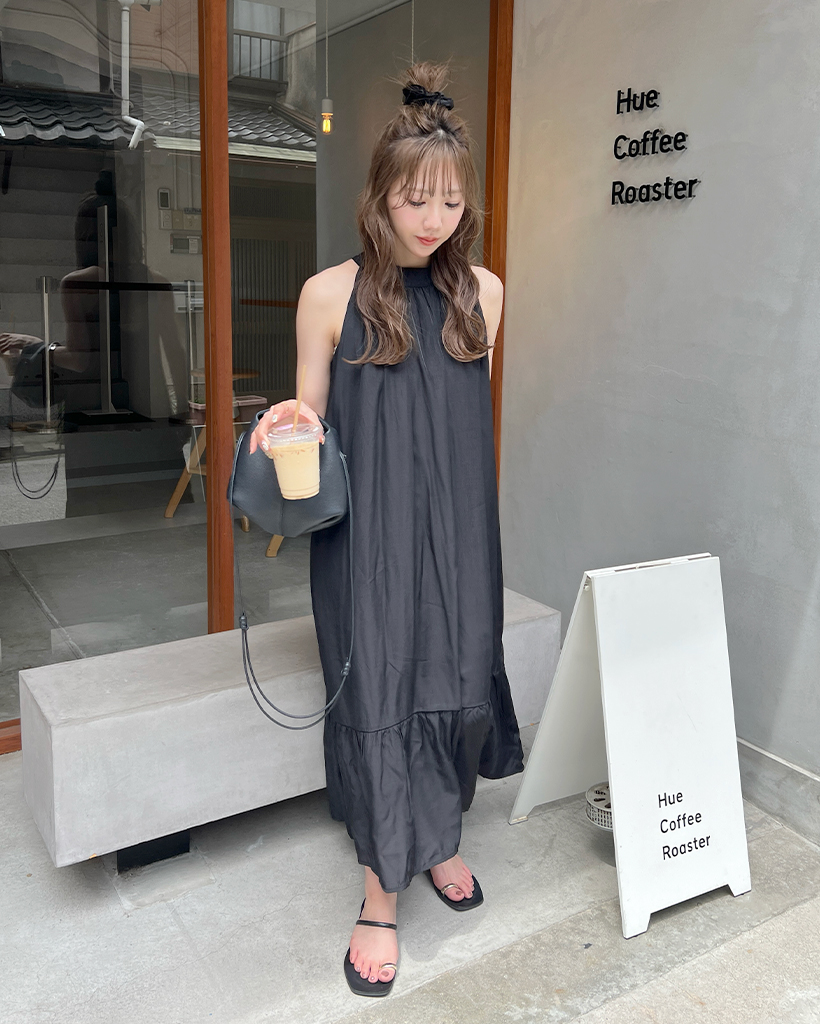 パール付きWジップ ロングワンピース ルネ René