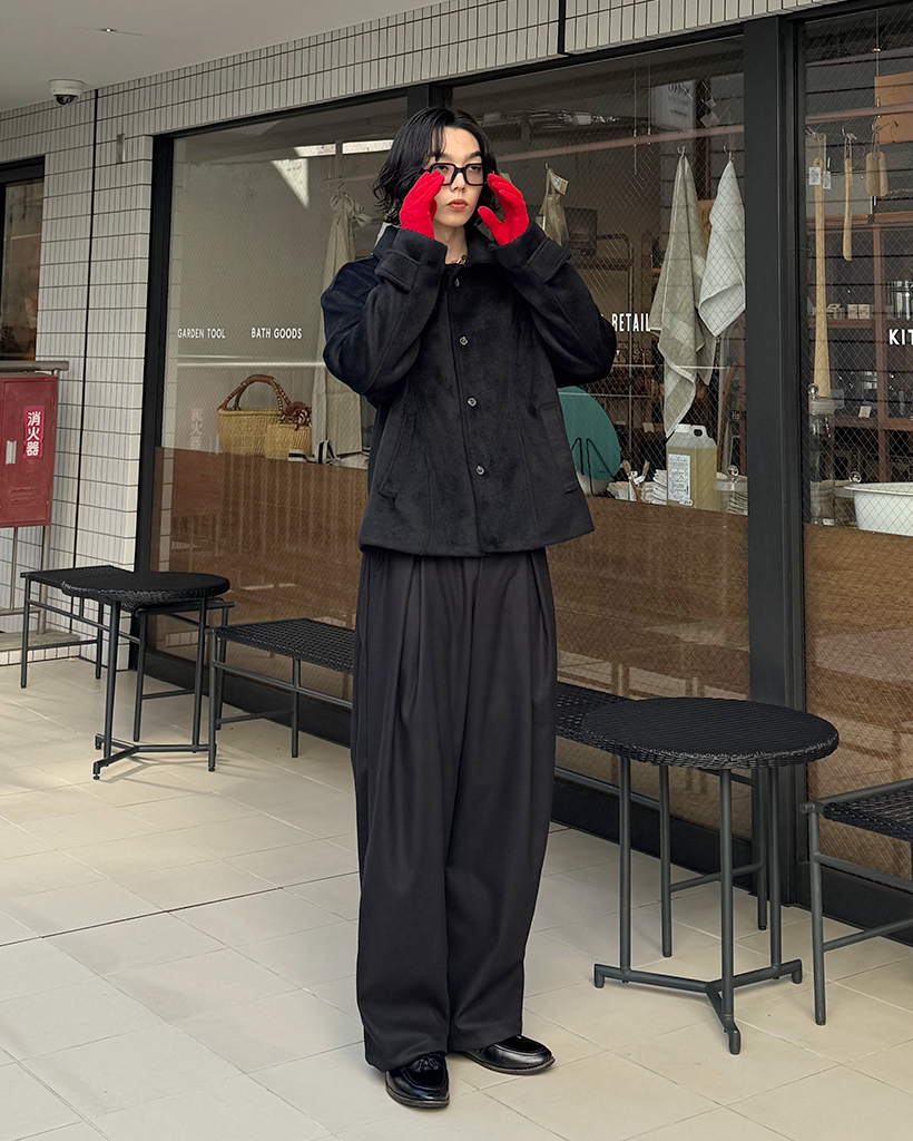 黒 ペイントスプラッター コットンワイドパンツ AMBIDEX Store △キュプラシワサテン ワイドパンツ(F クロ): iki