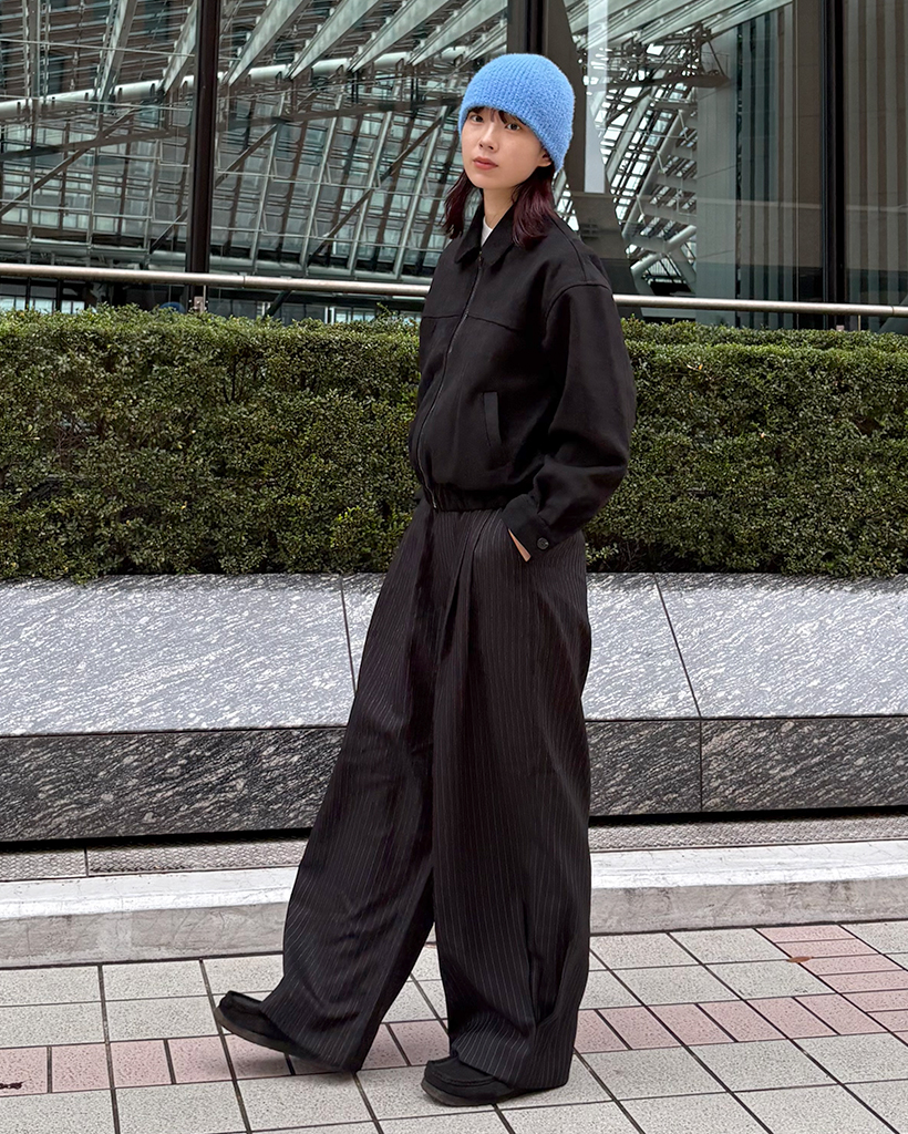 ユニセックス)ピンタックワイドストライプスラックス | ファッション