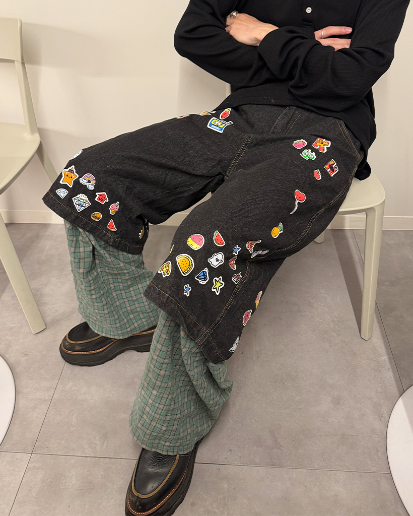 ワチュゴンドゥー♡様ML ユニセックス)カラフルステッカーバミューダパンツ