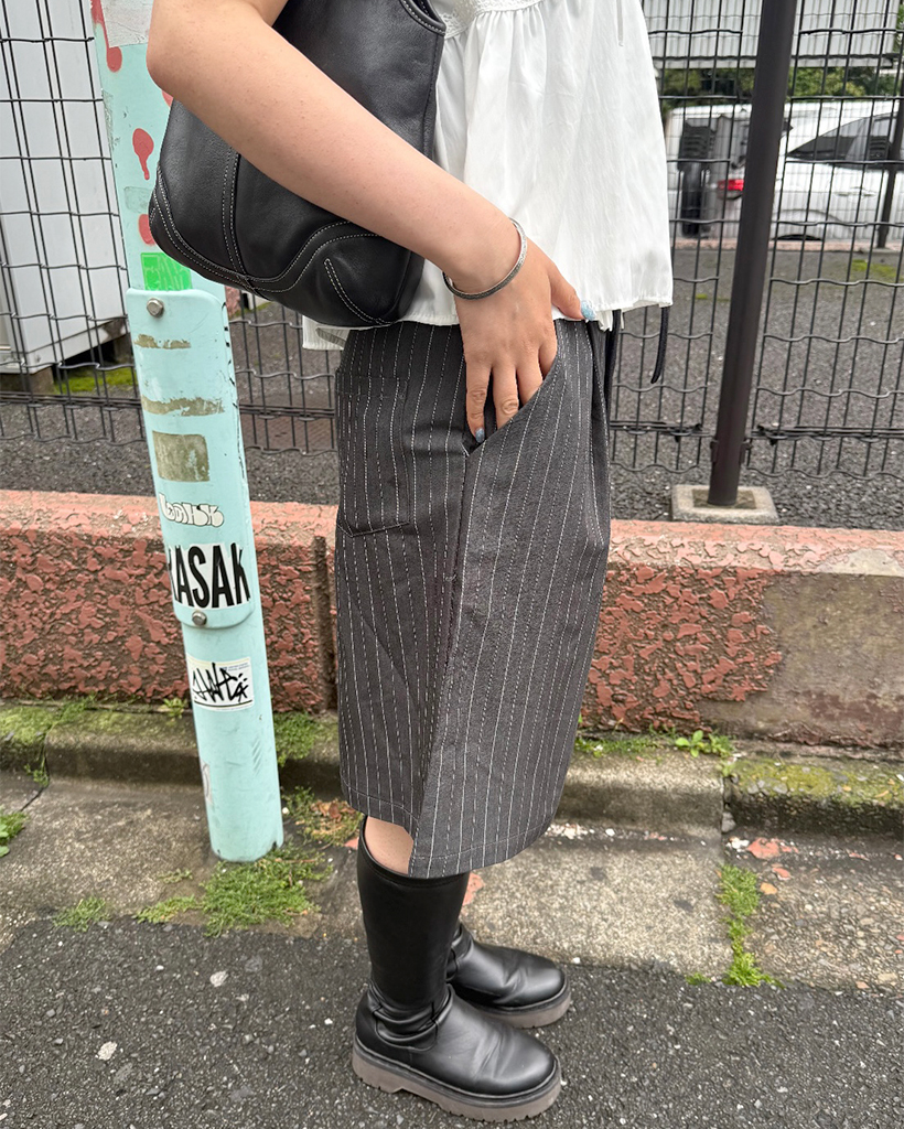 フリルレイヤードストライプハーフパンツ | ファッション通販