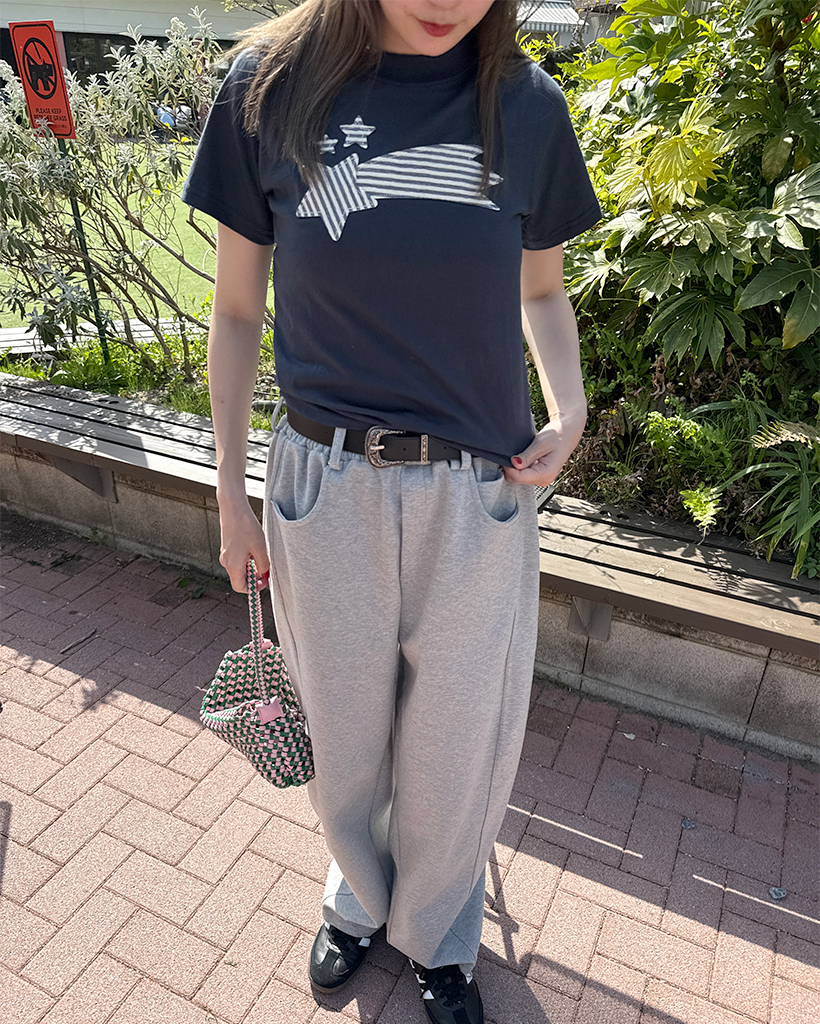 MANOUQUAマヌーカ　半袖カットソー　Tシャツ　グレー系ボーダー　38（M） tシャツ ボーダー柄 メンズ 半袖 トップス 五分袖 クルーネック