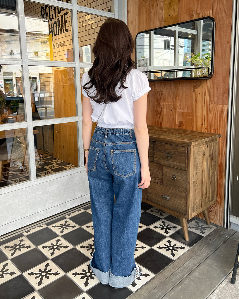 送料無料★KBF ロールアップワイドデニム INDIGO 38 新品 KBF｜ロールアップワイドデニム | Rakuten Fashion(楽天