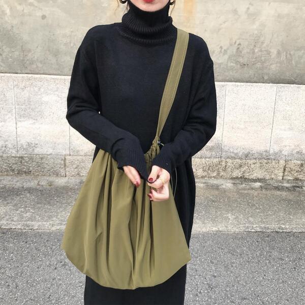 Curensology タートルネックニットワンピース　グリーン Curensology タートルネックニットワンピース グリーン