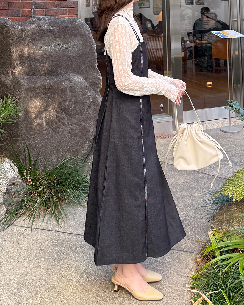 faith vintage デニムワンピース デニムビスチェワンピース | ファッション通販サイト NUGU