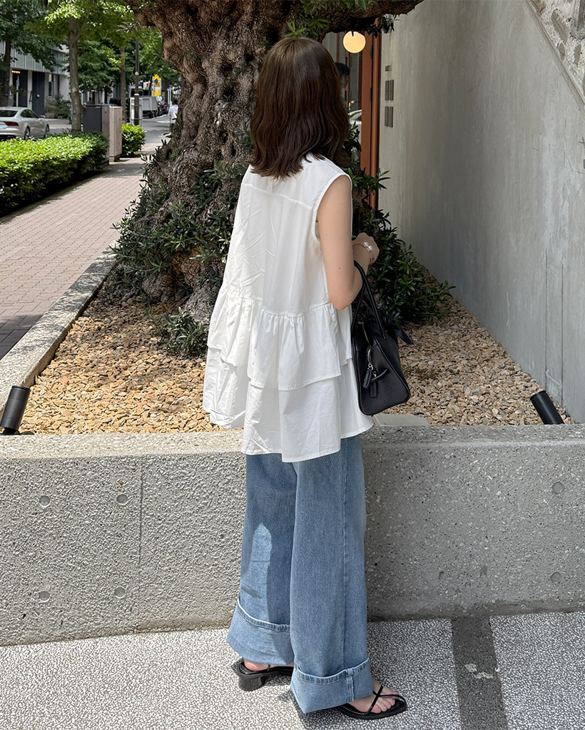 フクレティアードブラウス コーデ】yoriのフクレティアードブラウス | Brave little days