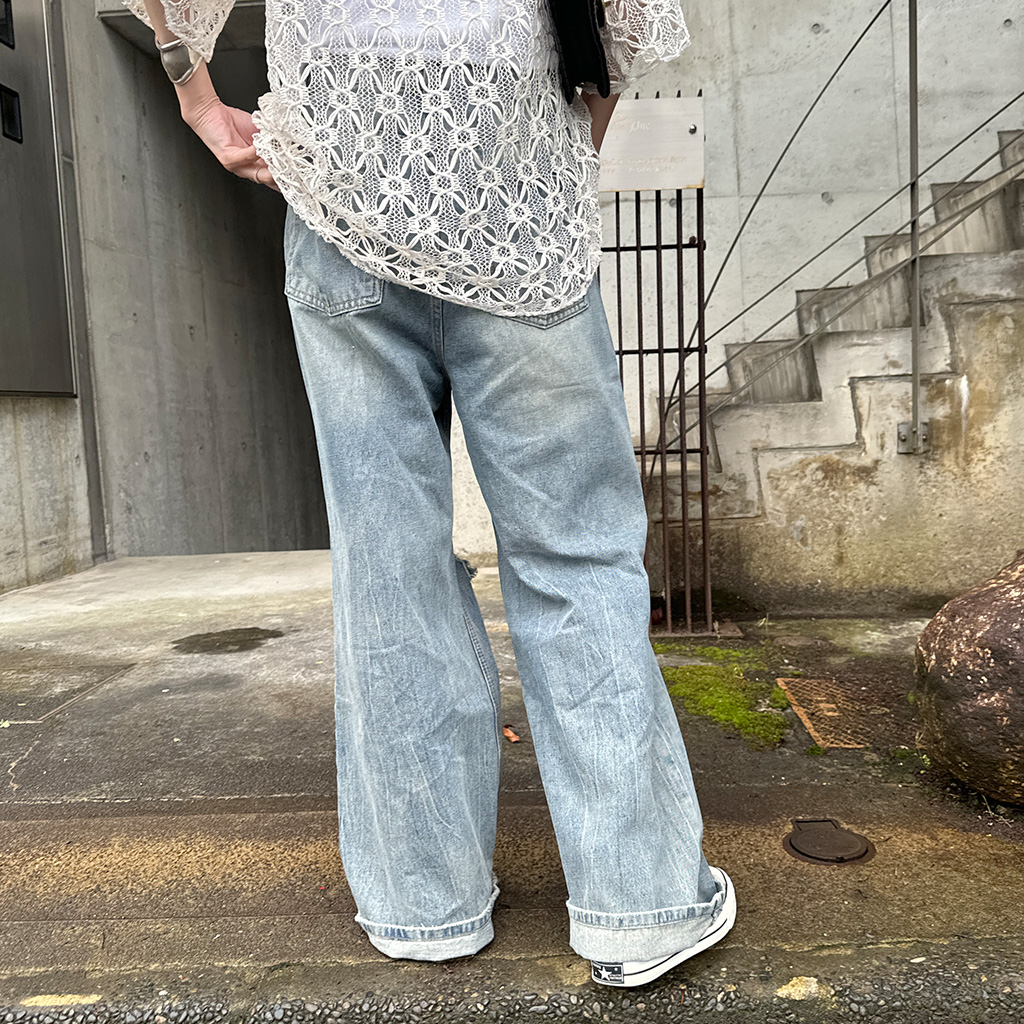 ワイドダメージデニムパンツ | ファッション通販サイト NUGU