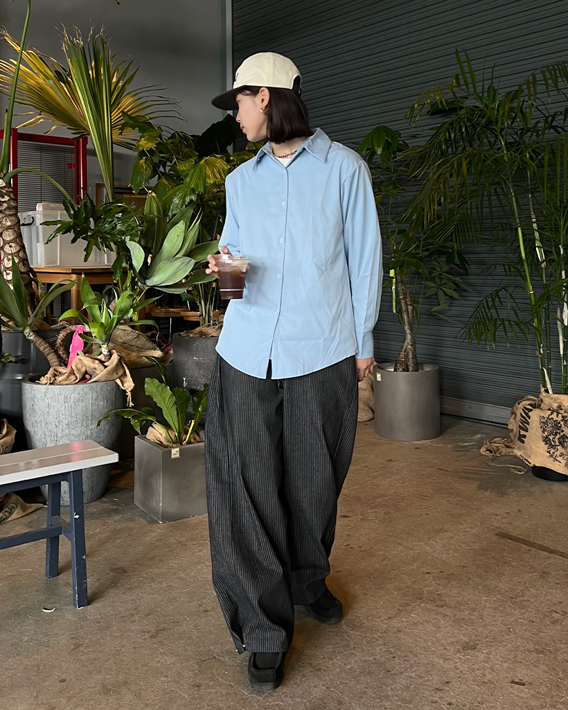 ストライプワイドデニムパンツ | ファッション通販サイト NUGU