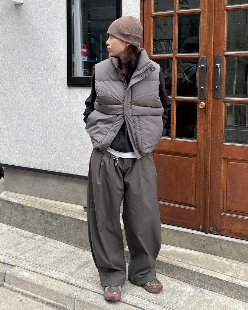 ユニセックス)ビッグポケットオーバーサイズキルティングベスト