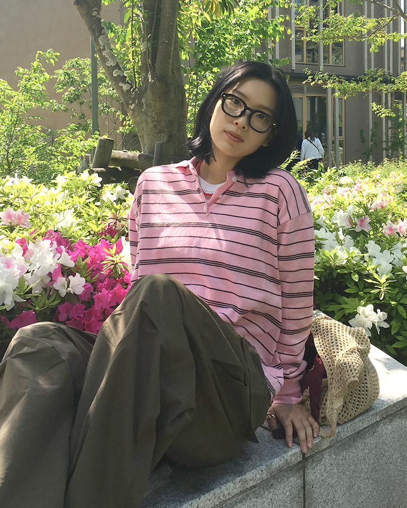 ユニセックス)ルーズフィットボーダーカラーニット | ファッション通販