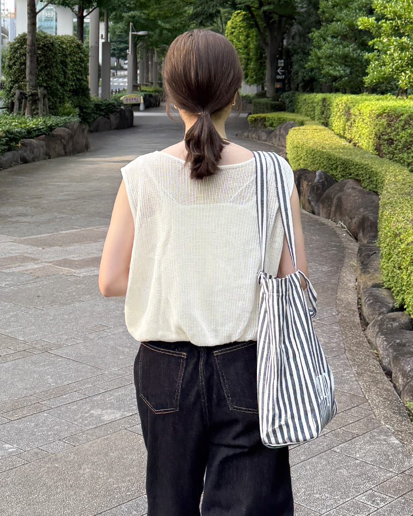 ストライプレタリングエコバッグ | ファッション通販サイト NUGU