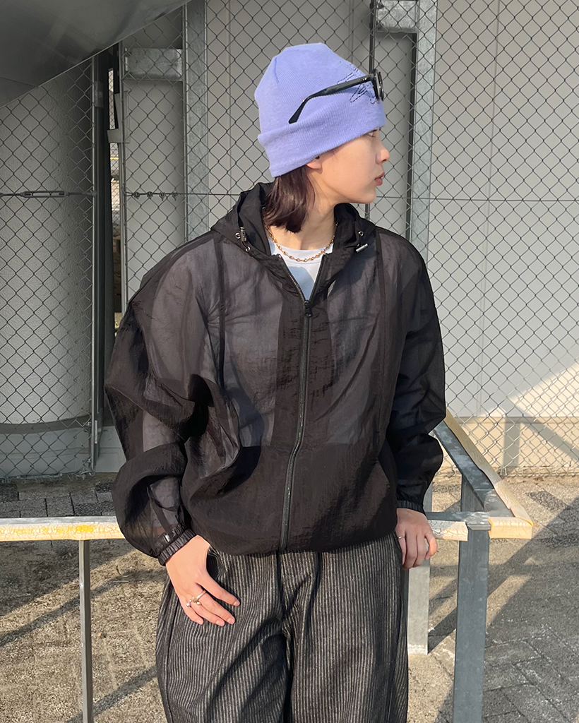 ユニセックス)メッシュフードウィンドブレーカージャケット