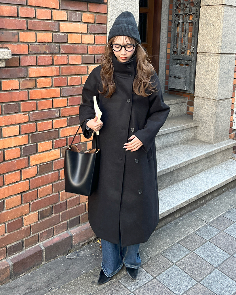 ハイネックベルトロングコート | ファッション通販サイト NUGU