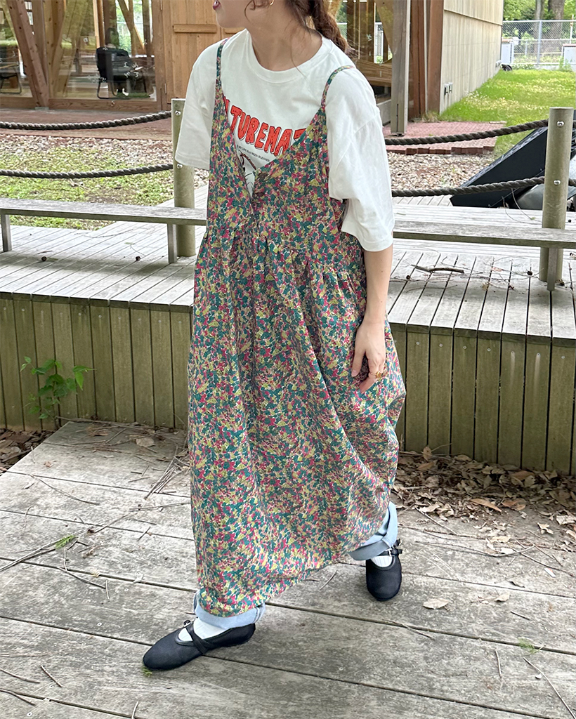 [NEW] シヌーン★Eyelet Ribbon Dress★スリーブレス ドレス ワンピース 2way U-neck sleeve dress / 2wayUネックスリーブ