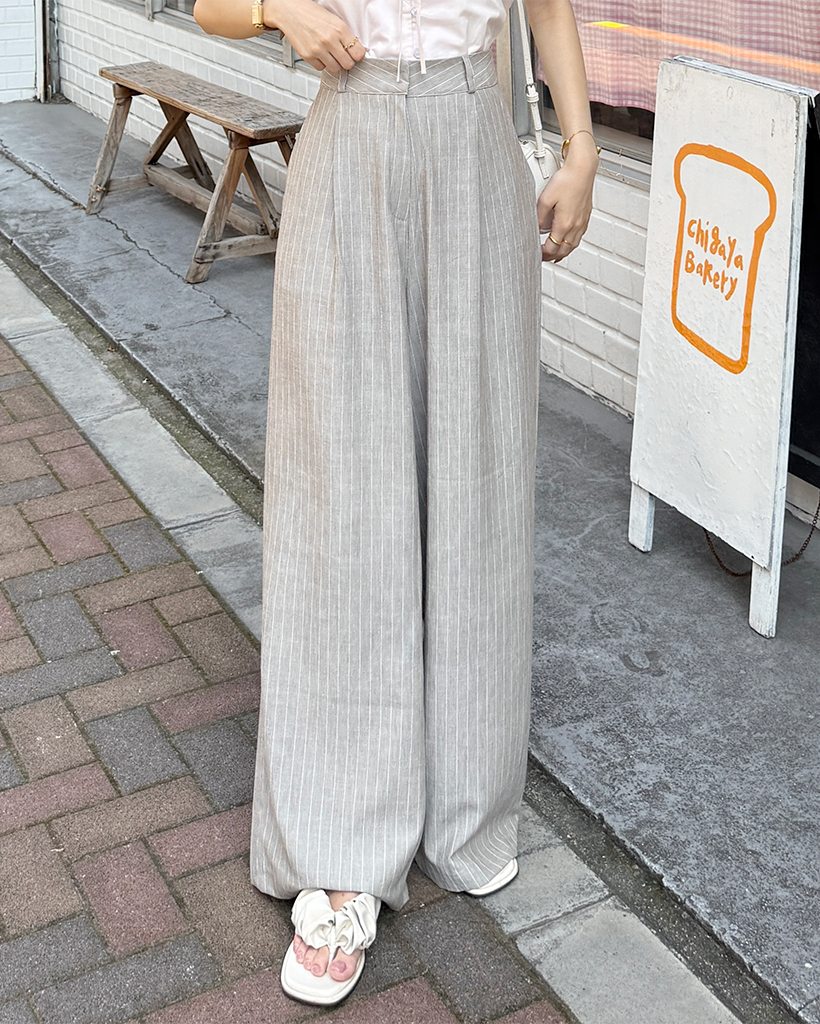 ストライプワイドスラックス | ファッション通販サイト NUGU