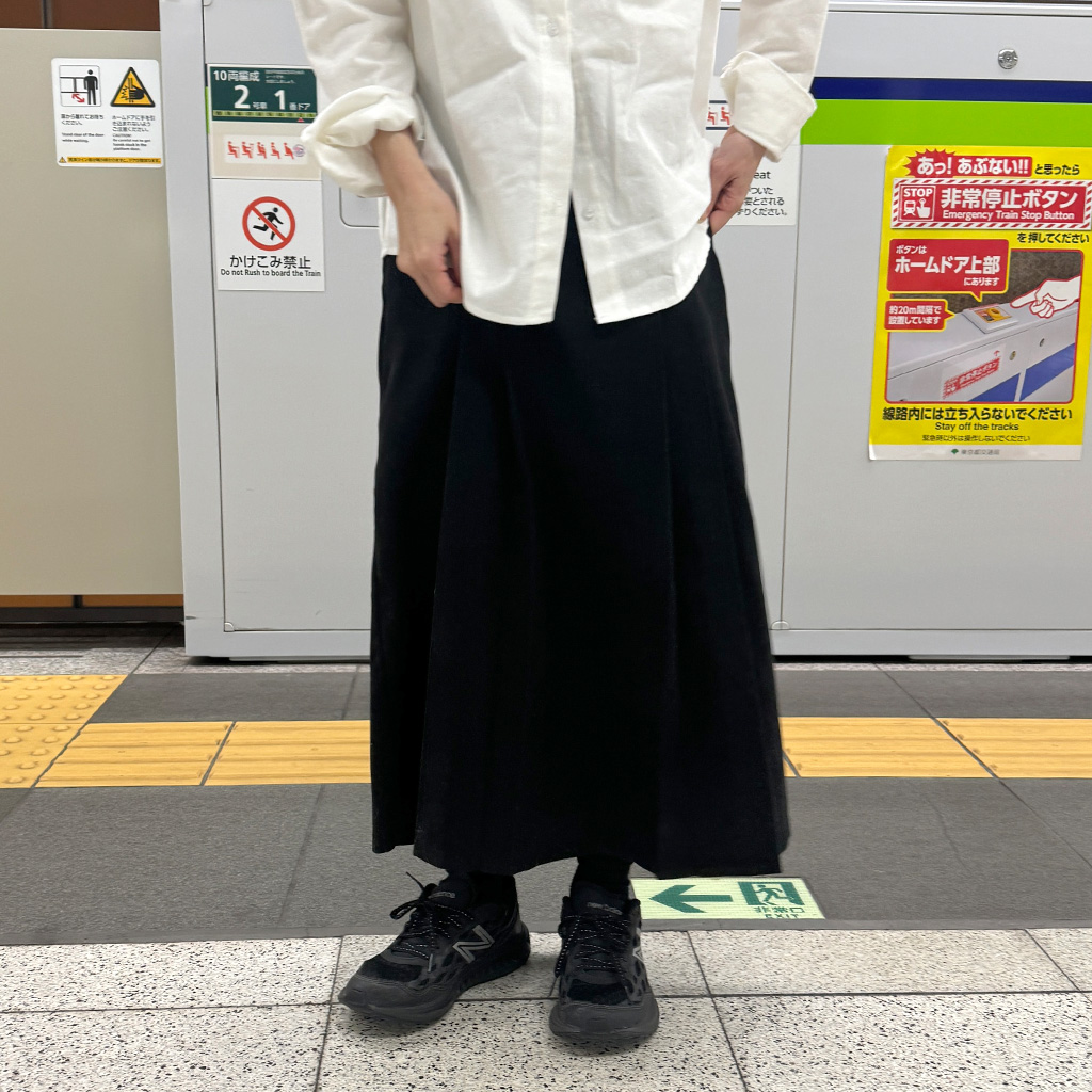 【試着のみ】nagonstans 黒 ロングスカート ポケット付き so-1701-04_1.jpg