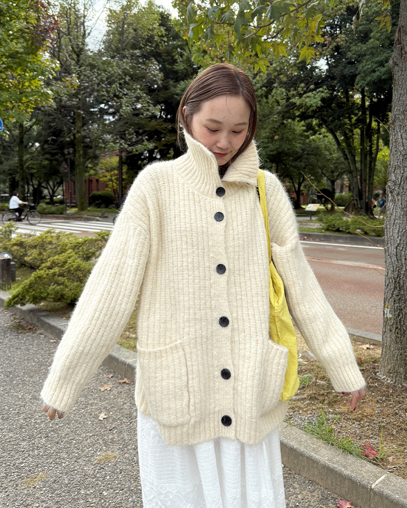 【超美品】DOLCE&GABBANA リブ編み ニット カーディガン ハイネック DOLCE&GABBANA】リブ編み ブラック ニットカーディガン ハイネック