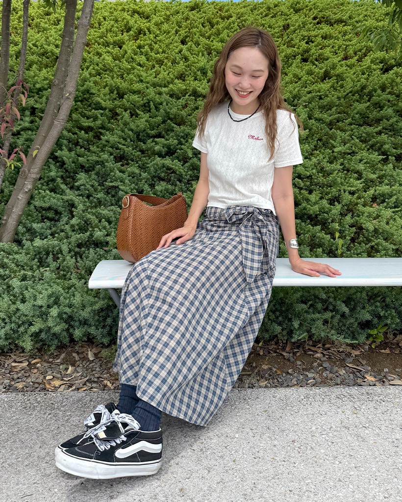 チェックラップロングスカート | ファッション通販サイト NUGU