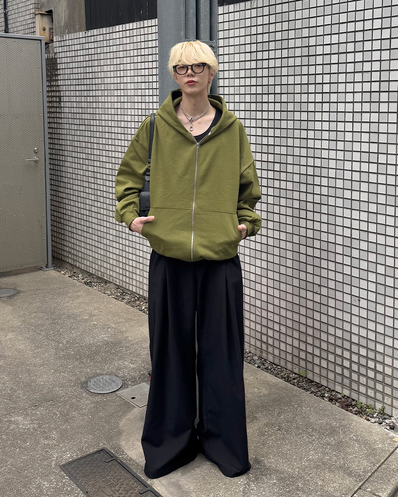 yuu ブランド販売 ユニセックス)カラフルオーバーサイズジップパーカー | ファッション