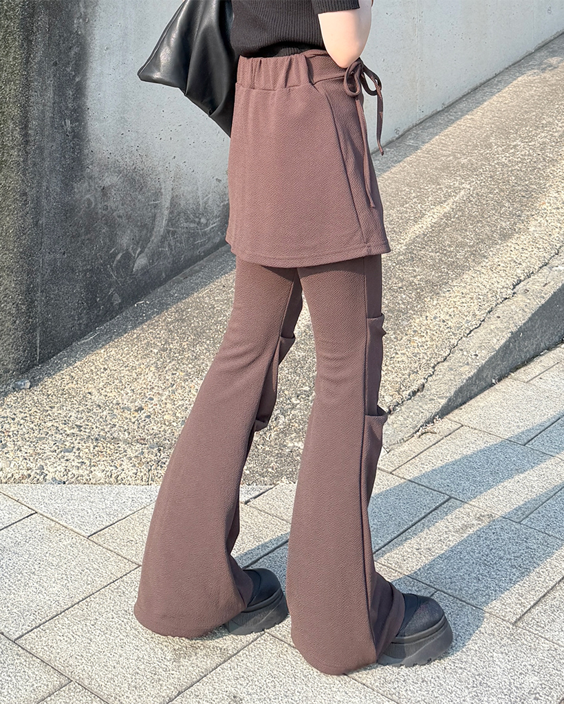 【6】ブーツカットパンツ　36 小さいサイズ すごく伸びるセミブーツカットデニムパンツ