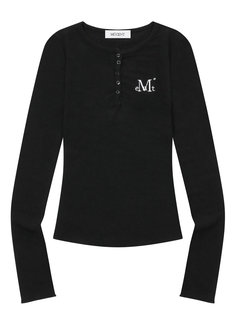 RICOA HENRY NECK SLIM FIT LONG SLEEVE T (2COLOR)