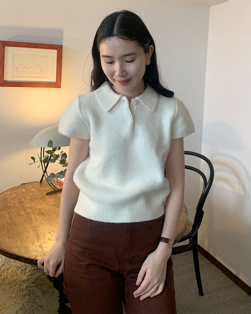 クロップドカラーショートスリーブニット | ファッション通販