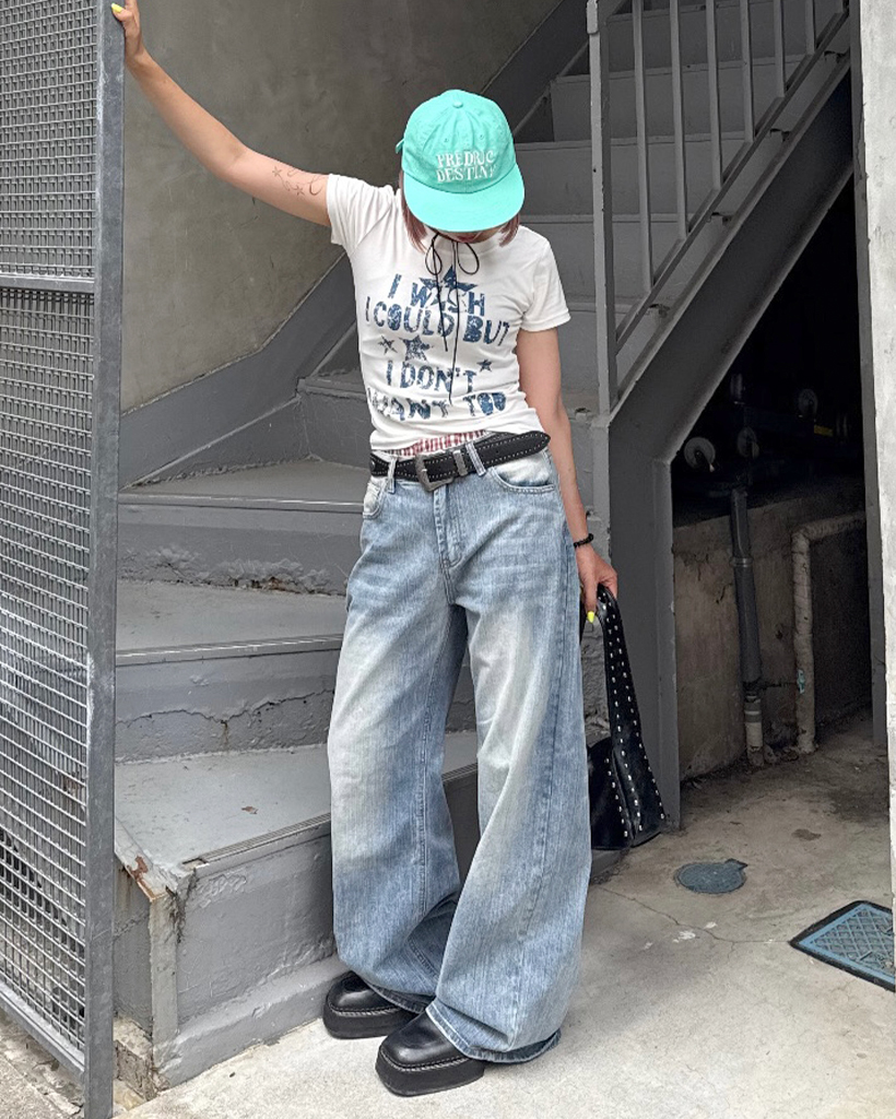 カーブドウォッシュワイドデニムパンツ | ファッション通販