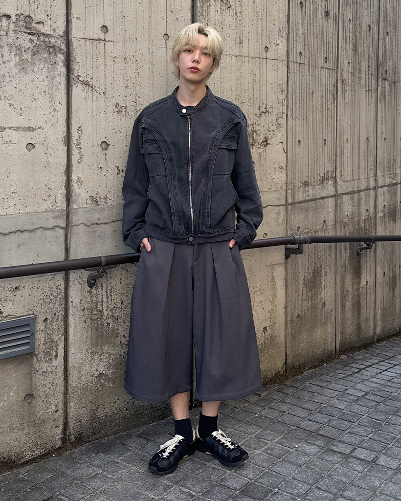 ユニセックス)デニムバイカージャケット | ファッション通販