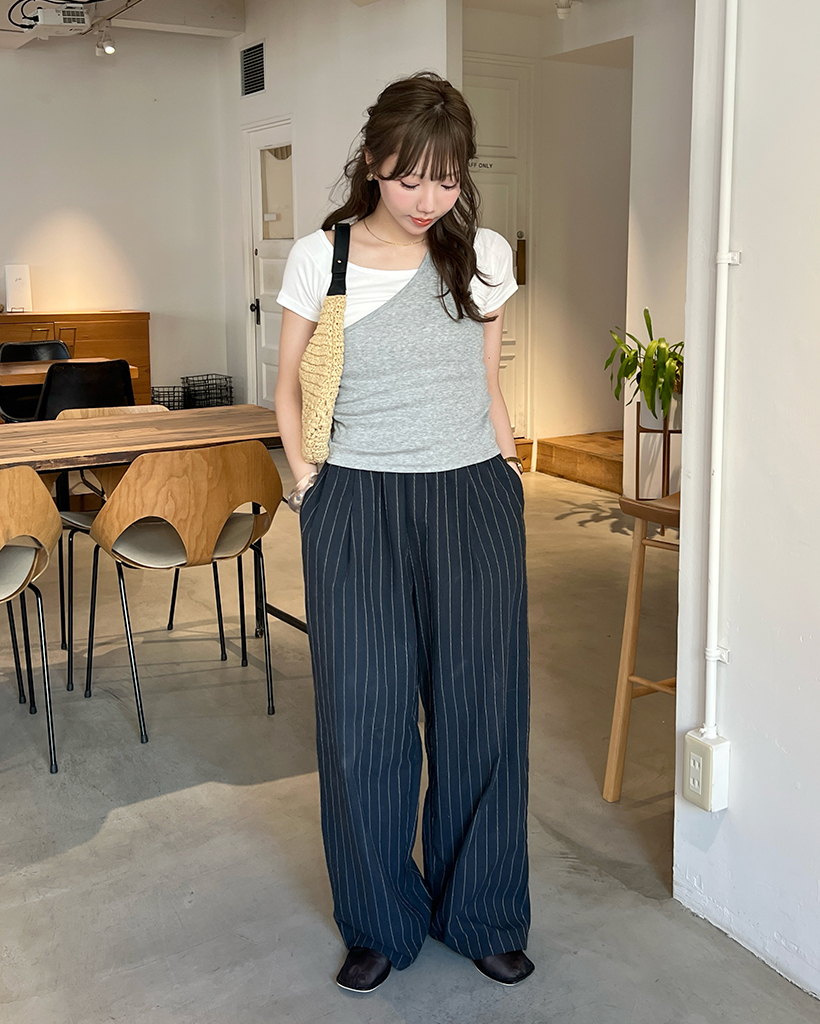 tシャツ 「CHERRYQUIRI」sheer layered unbal sleeve / 「チェリーキュリー」シアーレイヤードアンバランス長袖トッ CHERRYQUIRI】sheer layered unbal sleeve / 【チェリーキュリー