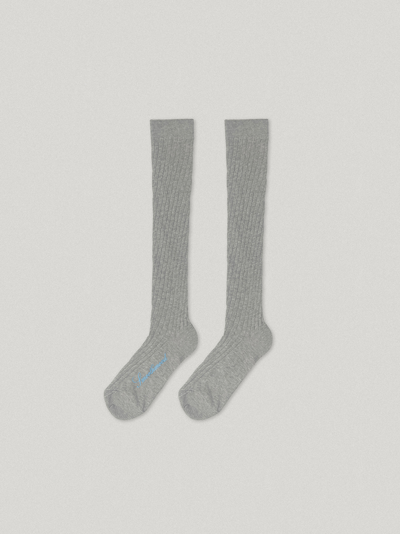 Etta Sheer Knee Socks Light Gray