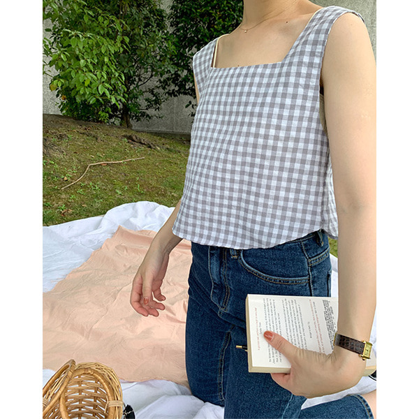 ギンガムチェックノースリーブT | ファッション通販サイト NUGU