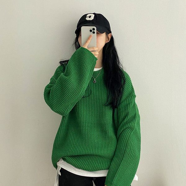 7color] ルーズフィット ハチ ラウンド ニット | ファッション