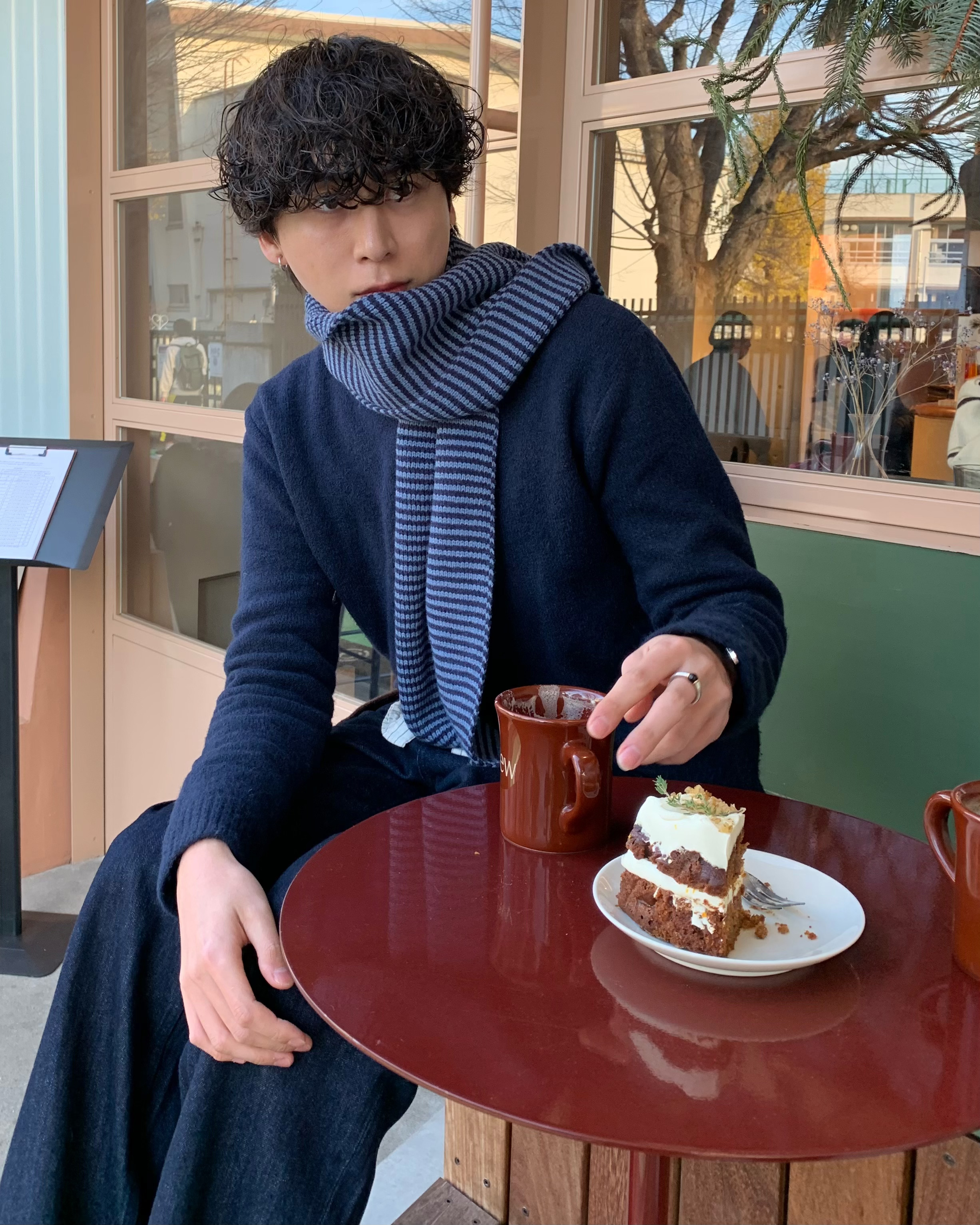 ボーダーバイカラーマフラー