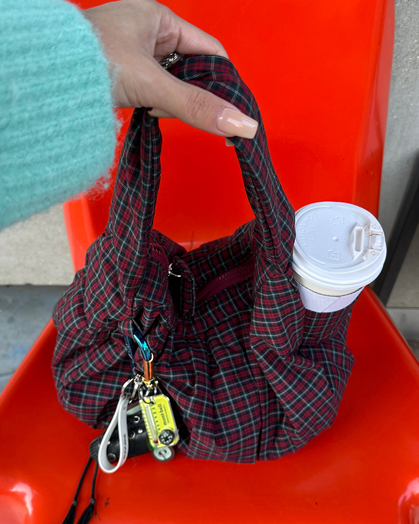 タータンチェックワンショルホーボーバッグ