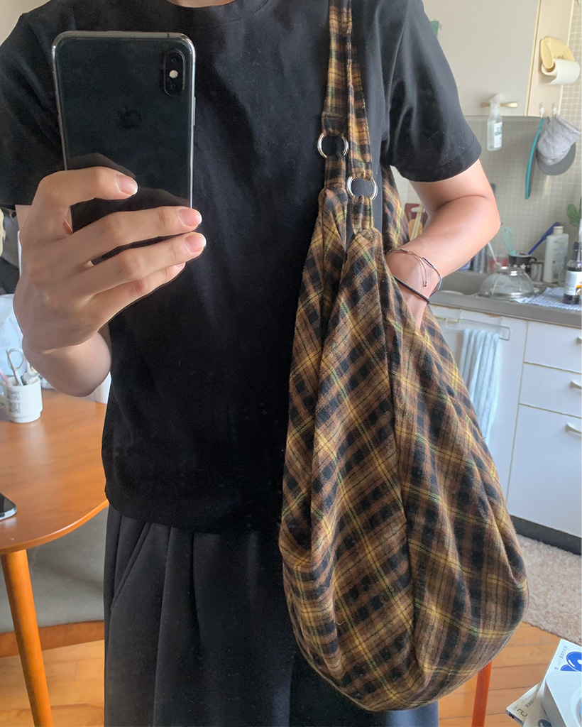 チェッククロスビックバッグ