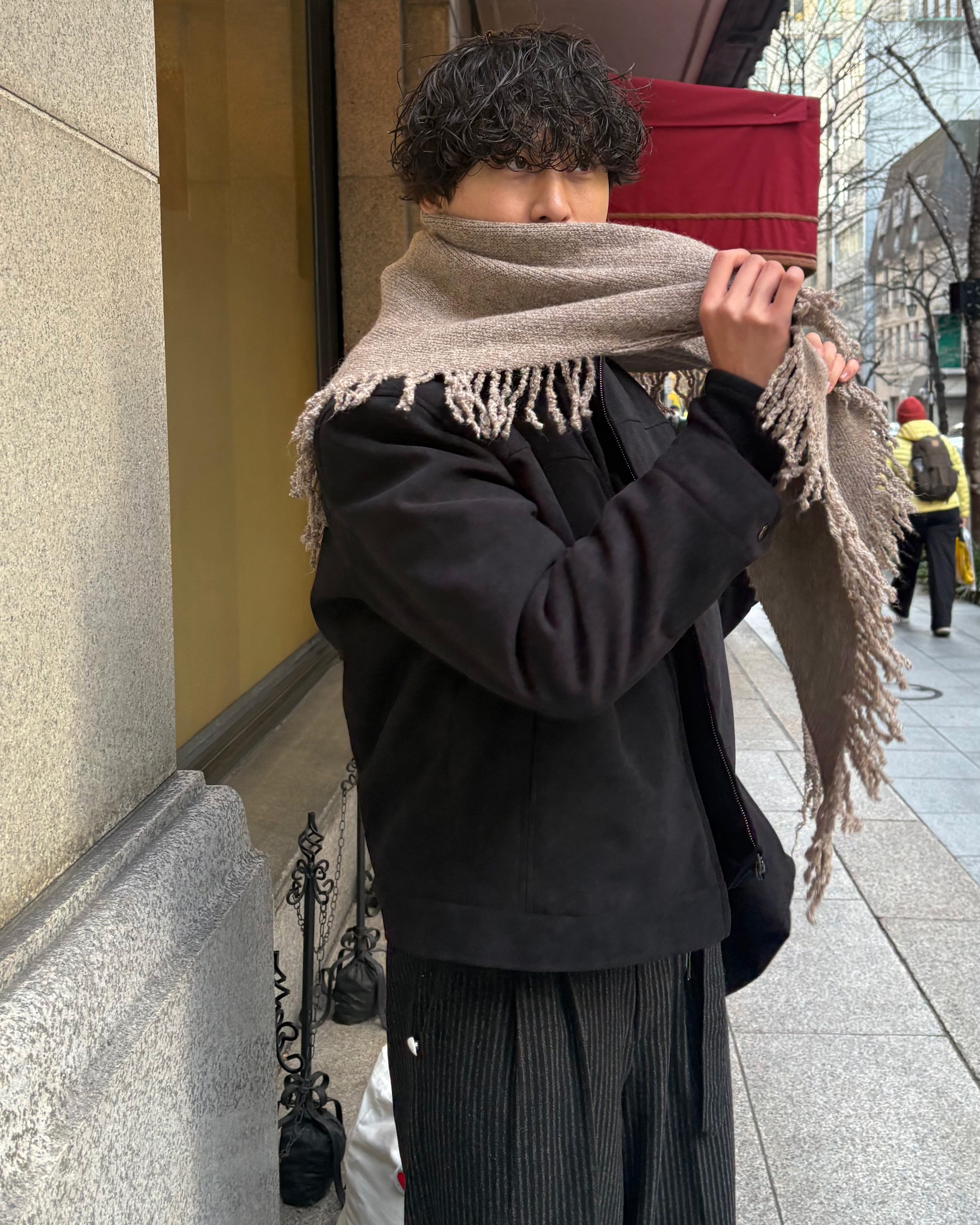 ボヘミアン羽マフラー