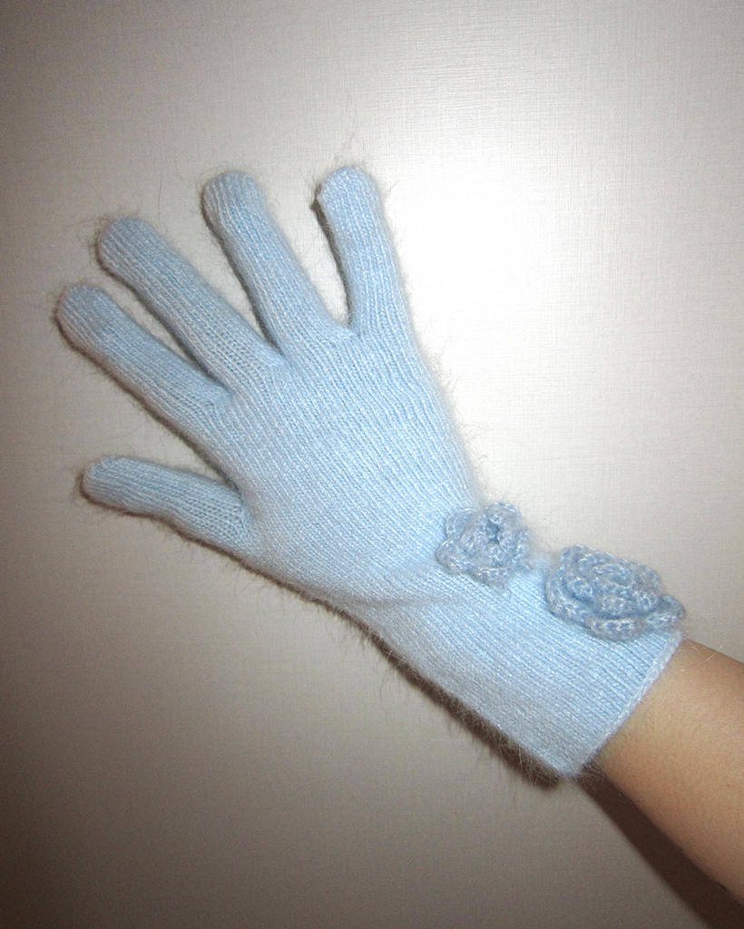 ダブルフラワーウールニットスマホグローブ