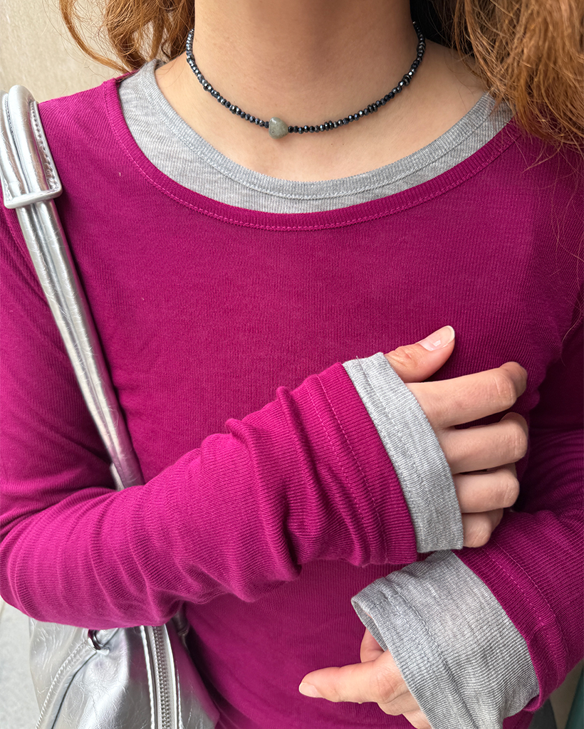 ミニマルビーズネックレス