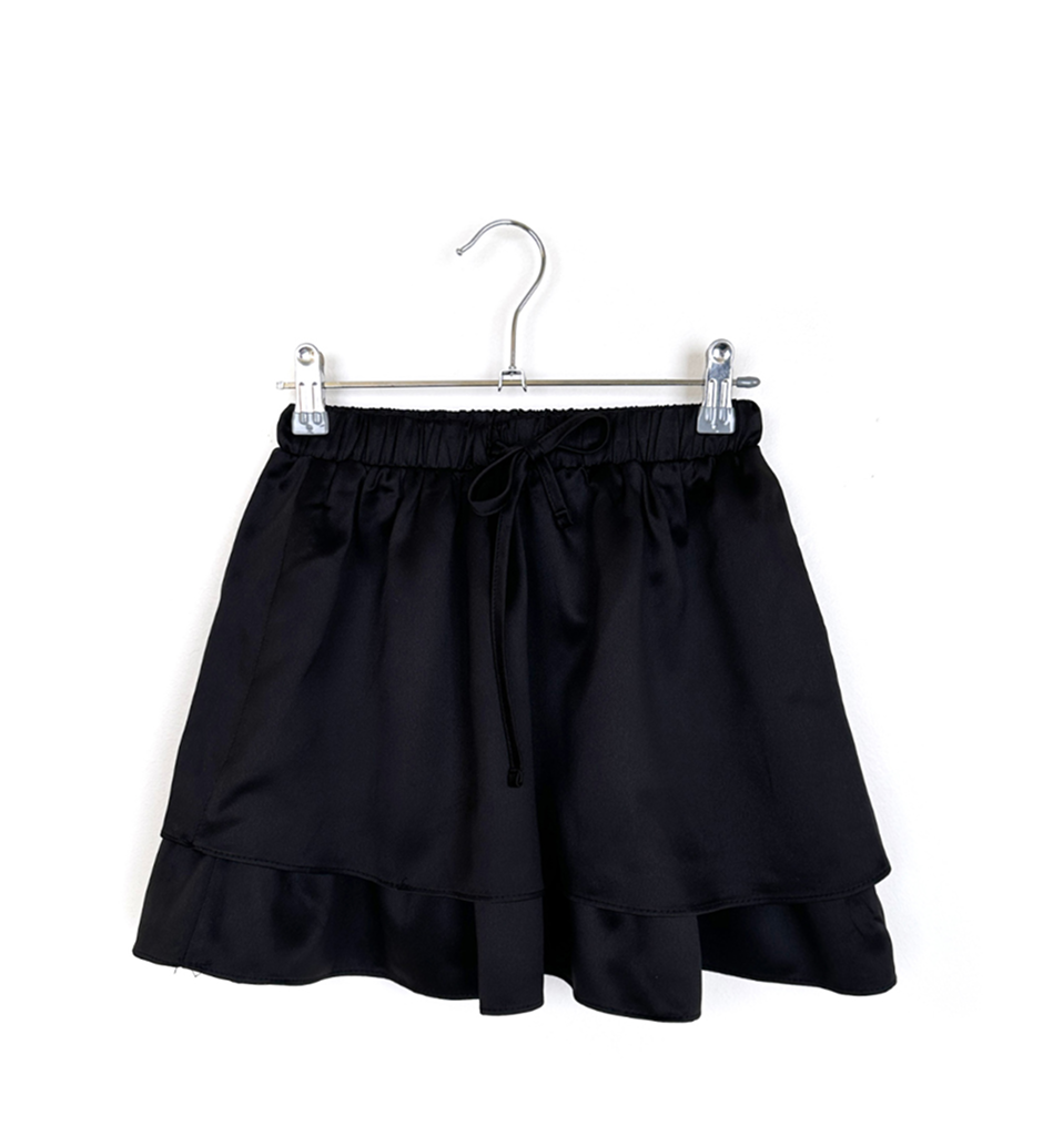 サテンフレアゴムミニスカート | ファッション通販サイト NUGU