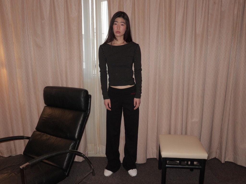 Mellow low rise long pants(black)