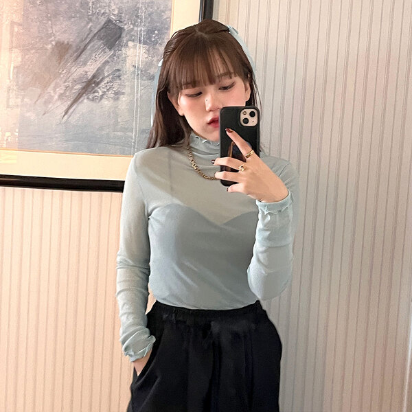 カラフルシースルータートルネック | ファッション通販サイト NUGU