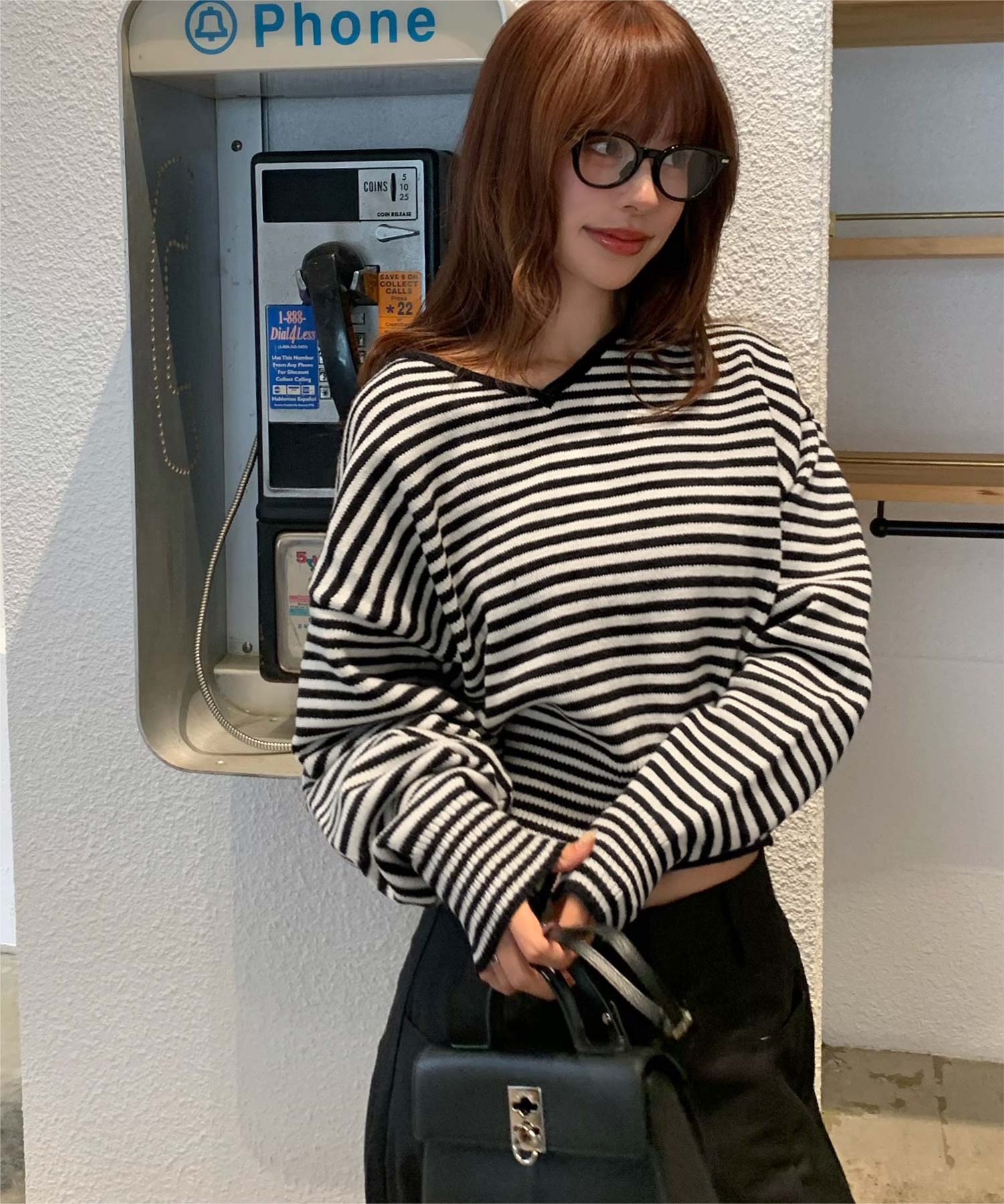 Vネックゆるっとベーシックニットトップス