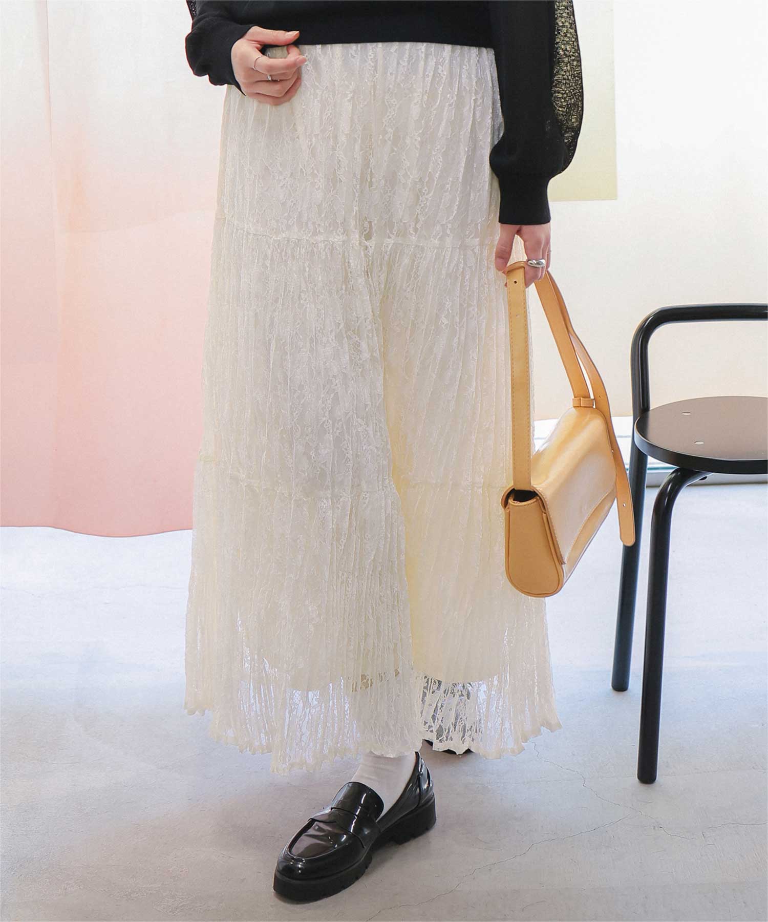 ワッシャーレーススカート