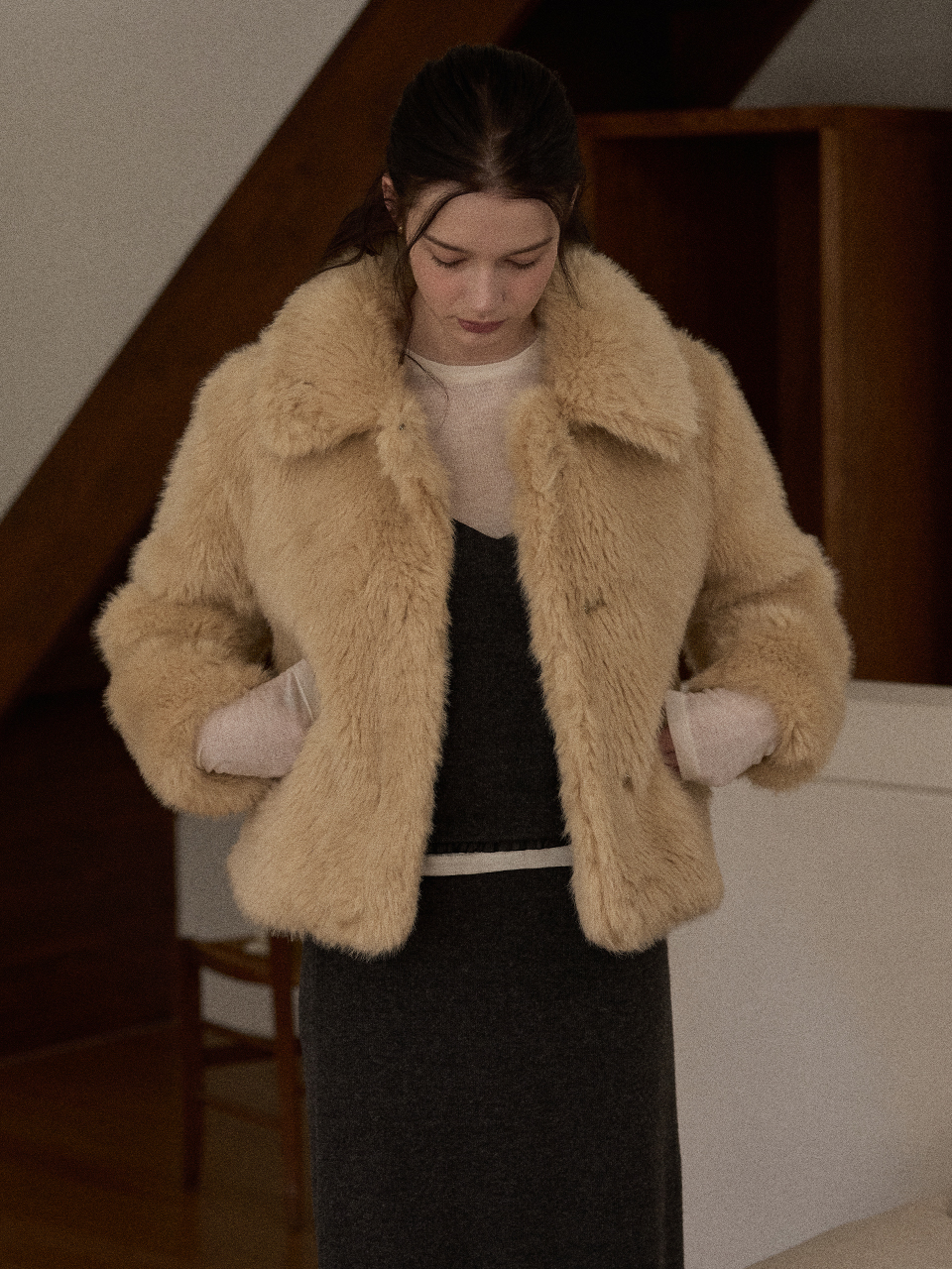 Bambi Fur Jacket, Brown | ファッション通販サイト NUGU