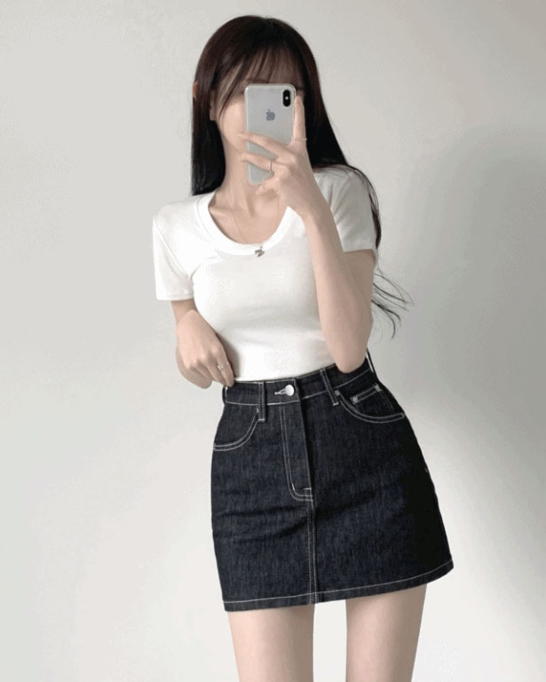 PHEENY 今季デニムAラインミニスカート PHEENY 今季デニムAラインミニスカート Aラインデニムミニスカート